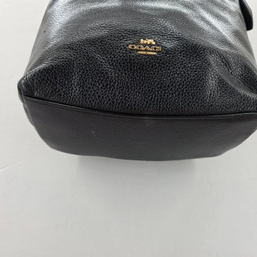 Coach Women's Val Duffle Leather Shoulder Bag C2818 - Black